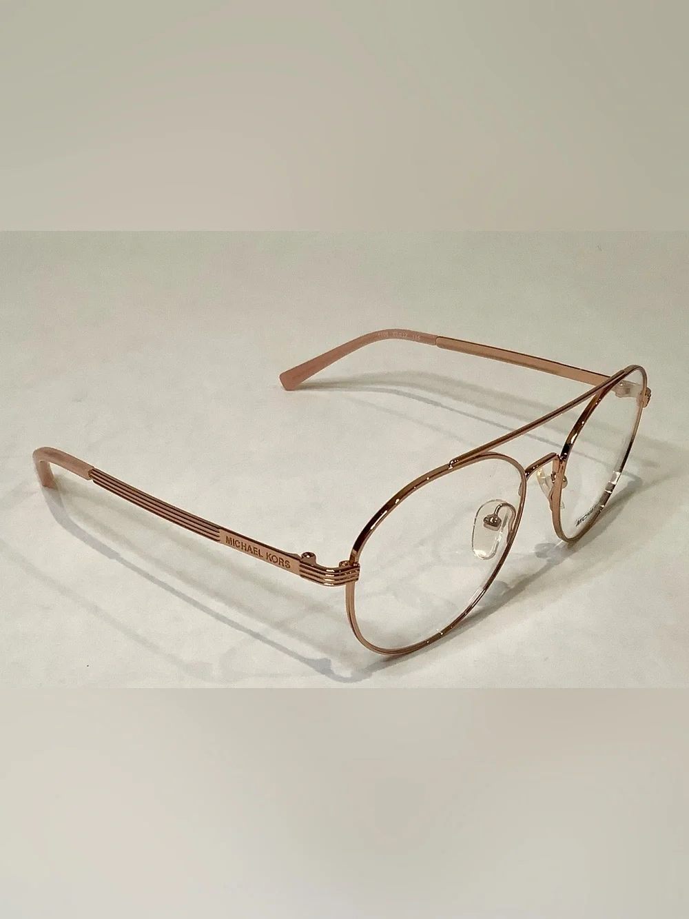 Michael Kors Women's Pink Gold Metal Aviator Glasses